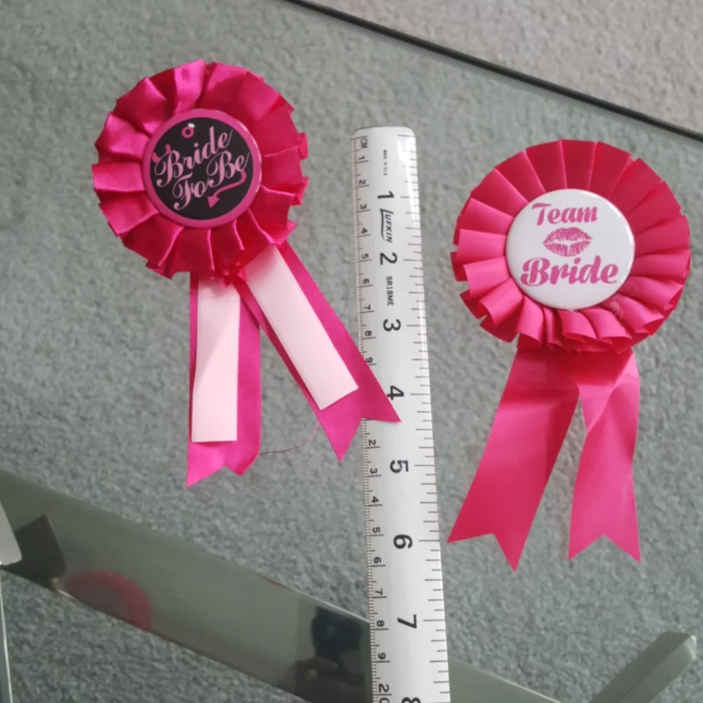 Team bride and bride to be campaign buttons